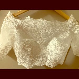 Tops - Ivory lace Wedding dress topper Tops - Ivory lace Wedding dress topper